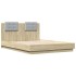 Cama con cabecero madera de ingeniería roble Sonoma 135x190