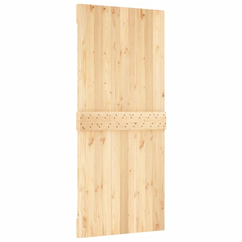 Puerta corredera con herrajes madera maciza de pino 90x210