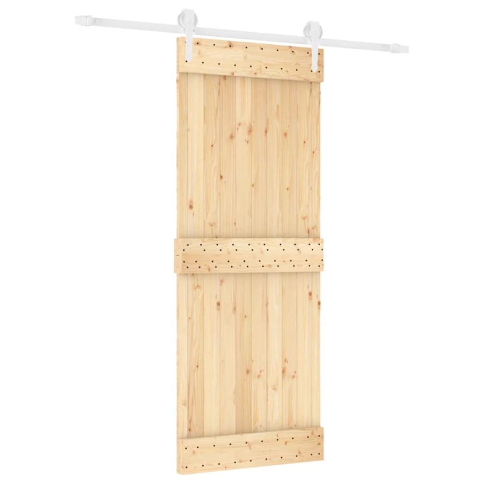 Puerta corredera con herrajes madera maciza de pino 80x210