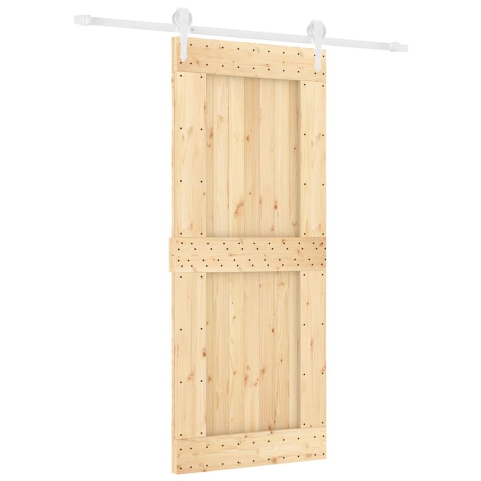 Puerta corredera con herrajes madera maciza de pino 85x210