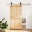 Puerta corredera con herrajes madera maciza de pino 100x210 cm