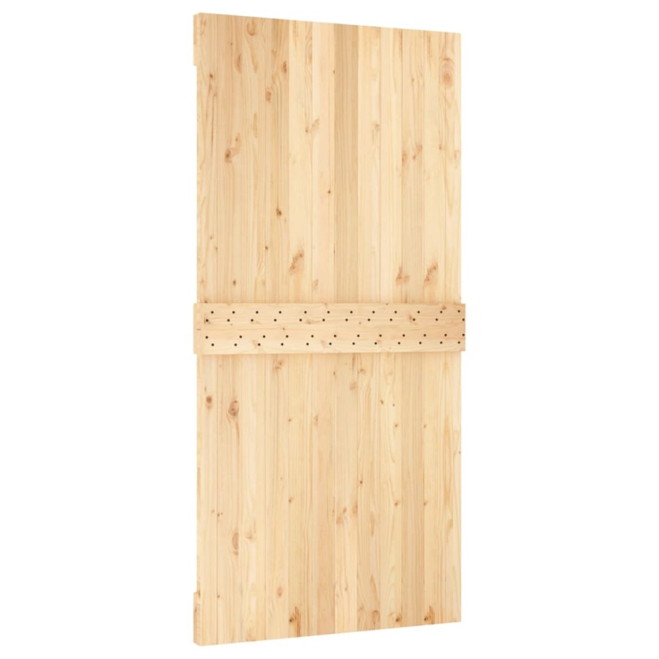 Puerta corredera con herrajes madera maciza de pino 100x210