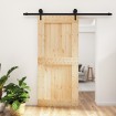 Puerta corredera con herrajes madera maciza de pino 95x210 cm