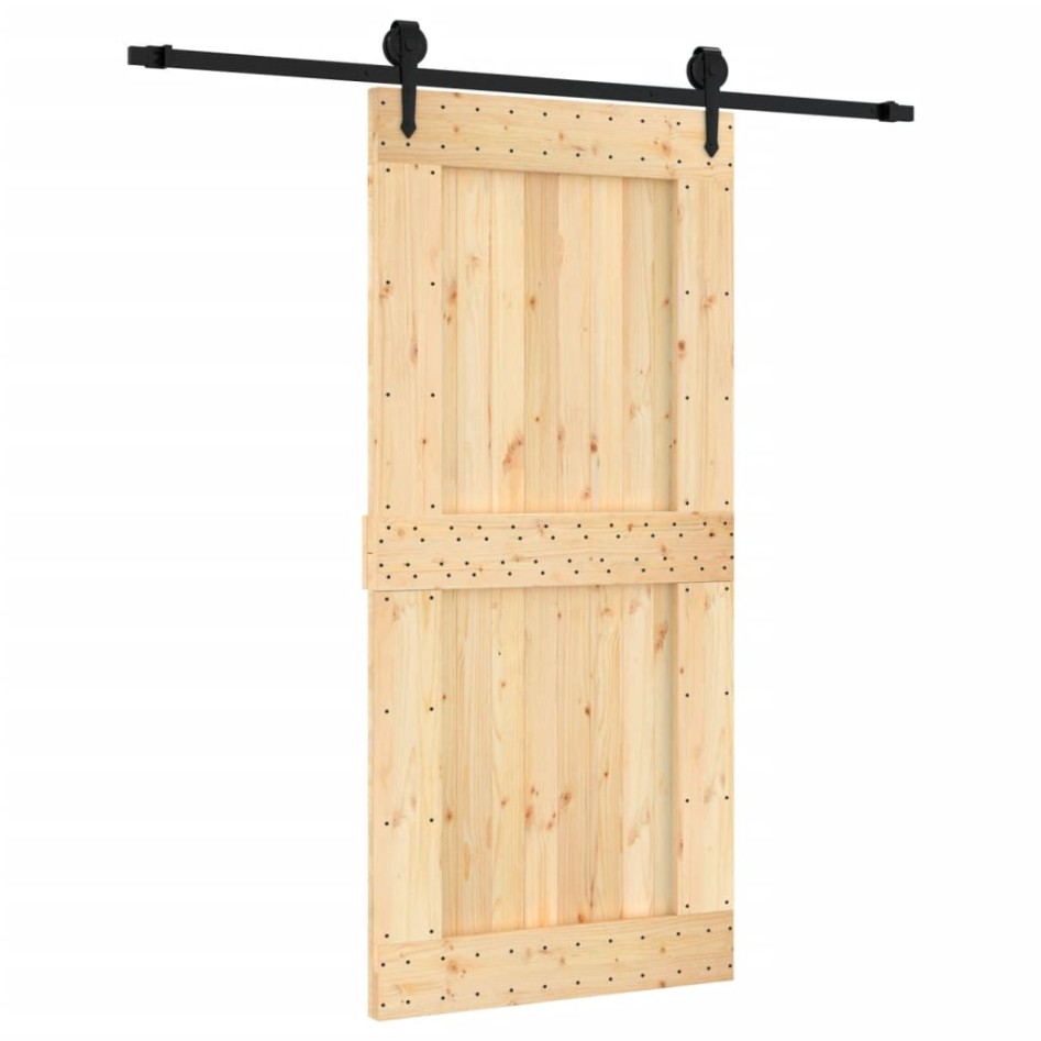 Puerta corredera con herrajes madera maciza de pino 95x210