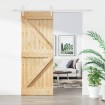 Puerta corredera con herrajes madera maciza de pino 85x210 cm