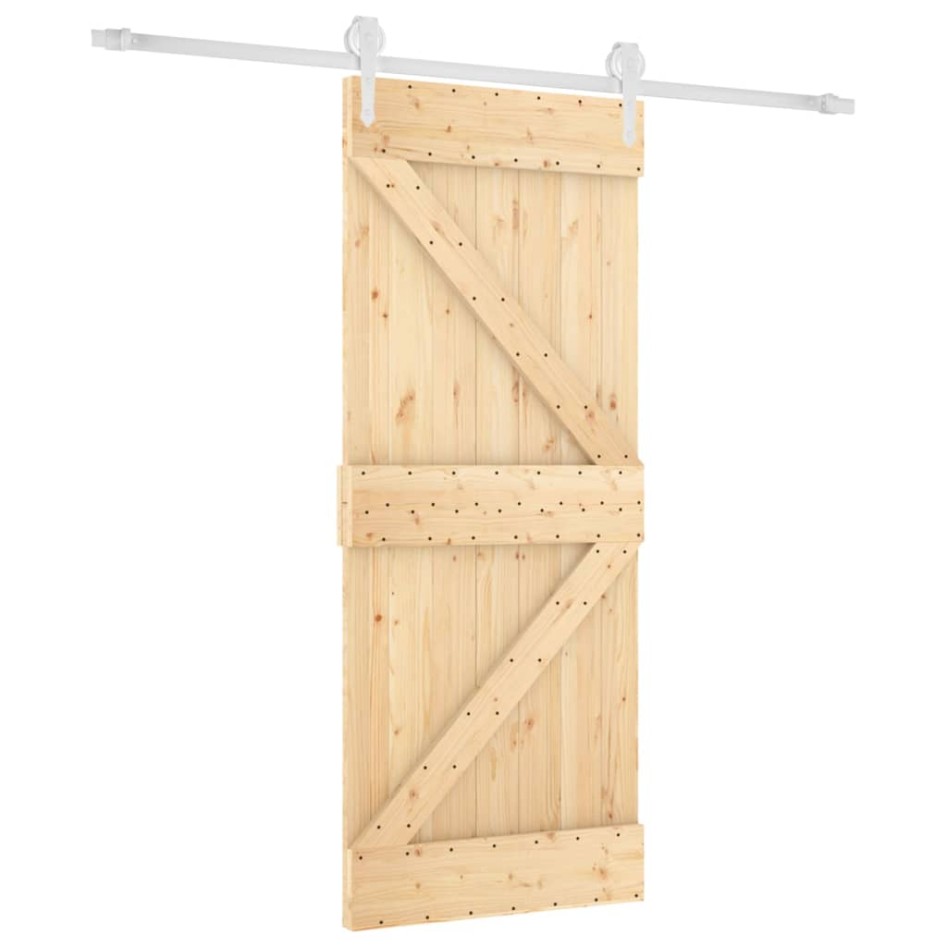 Puerta corredera con herrajes madera maciza de pino 85x210