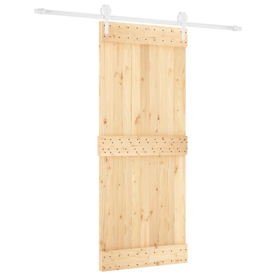 Puerta corredera con herrajes madera maciza de pino 85x210