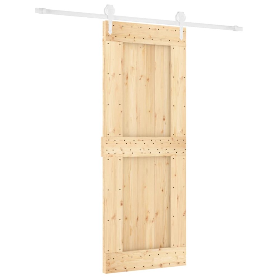 Puerta corredera con herrajes madera maciza de pino 80x210