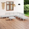 Juego de muebles de jardín 8 piezas madera maciza pino blanco