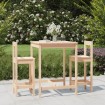Set de mesa y taburetes altos 3 piezas madera maciza de pino