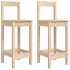 Set de mesa y taburetes altos 3 piezas madera maciza de