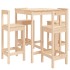 Set de mesa y taburetes altos jardín 5 pzas madera maciza