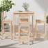 Set de mesa y taburetes altos jardín 5 pzas madera maciza