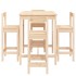 Set de mesa y taburetes altos jardín 5 pzas madera maciza