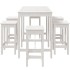 Set de mesa y taburetes altos jardín 7 pzas madera pino