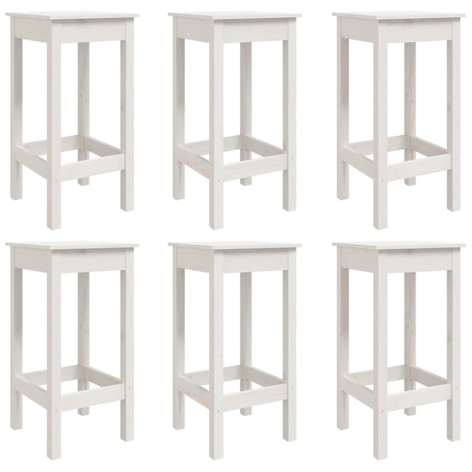 Set de mesa y taburetes altos jardín 7 pzas madera pino