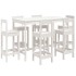 Set de mesa y taburetes altos jardín 7 pzas madera pino