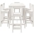 Set de mesa y taburetes altos jardín 7 pzas madera pino