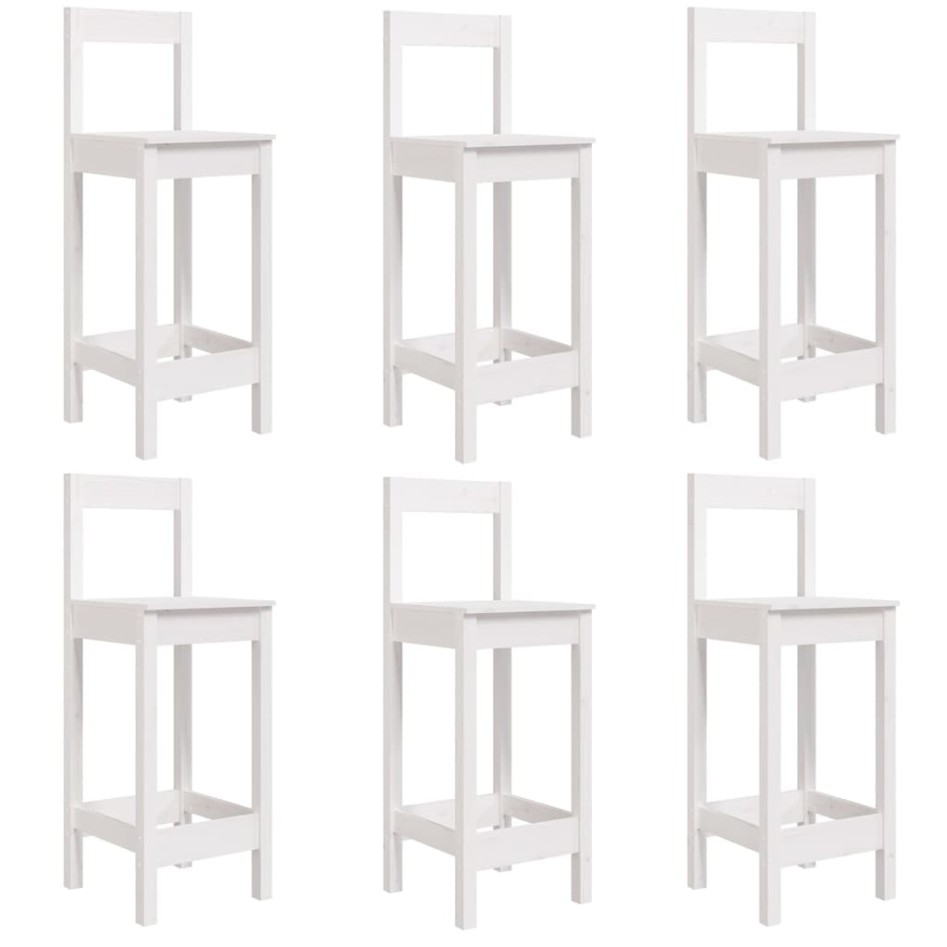 Set de mesa y taburetes altos jardín 7 pzas madera pino