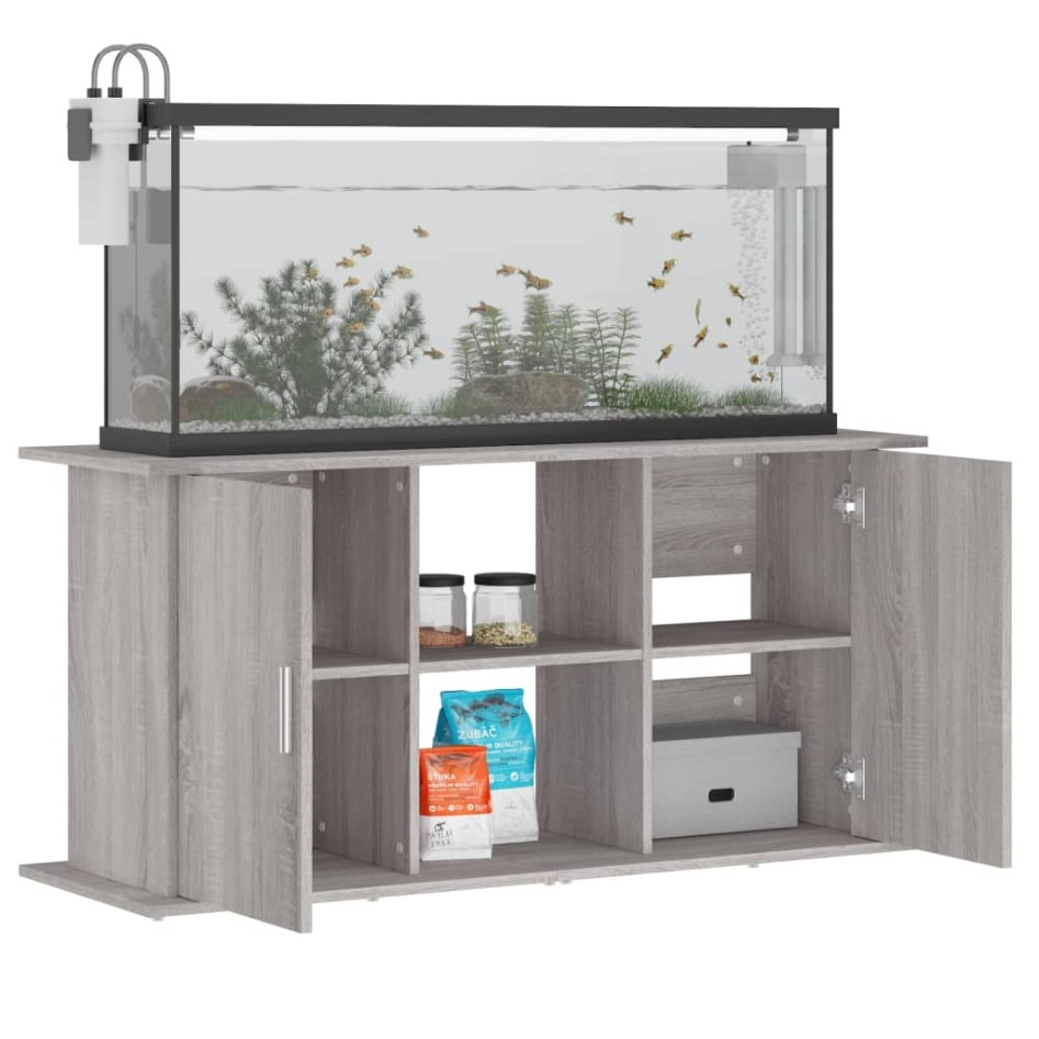 Soporte para acuario madera ingeniería gris Sonoma 121x41x58