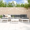 Juego de muebles de jardín 7 pzas madera maciza de pino blanco