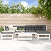Juego de muebles de jardín 7 pzas madera maciza de pino blanco