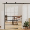 Puerta corredera con herrajes ESG vidrio y aluminio 102x205 cm