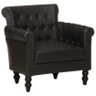 Sillón de cuero auténtico de cabra negro