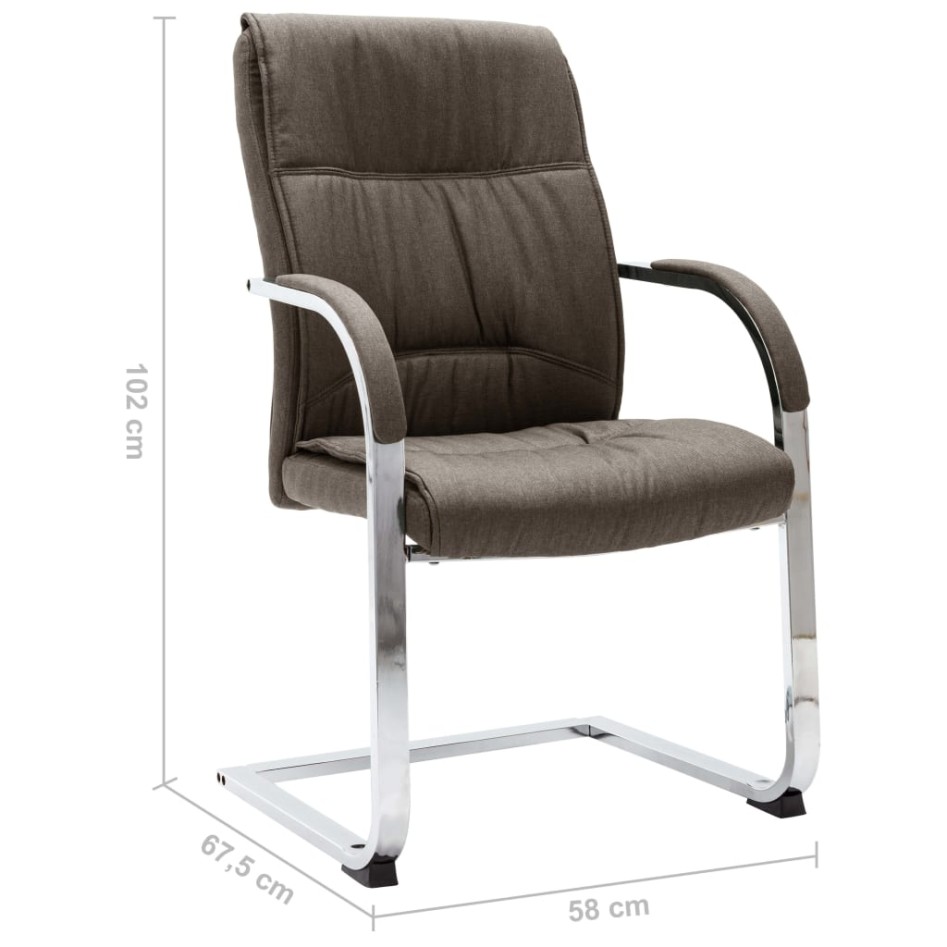Silla de oficina voladiza de tela gris