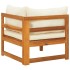 Sofá esquinero con cojines blanco crema madera de