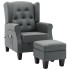 Sillón de masaje con reposapiés tela gris