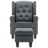 Sillón de masaje con reposapiés tela gris
