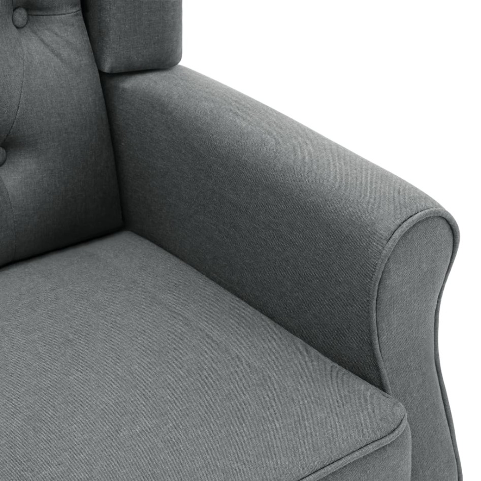 Sillón de masaje con reposapiés tela gris