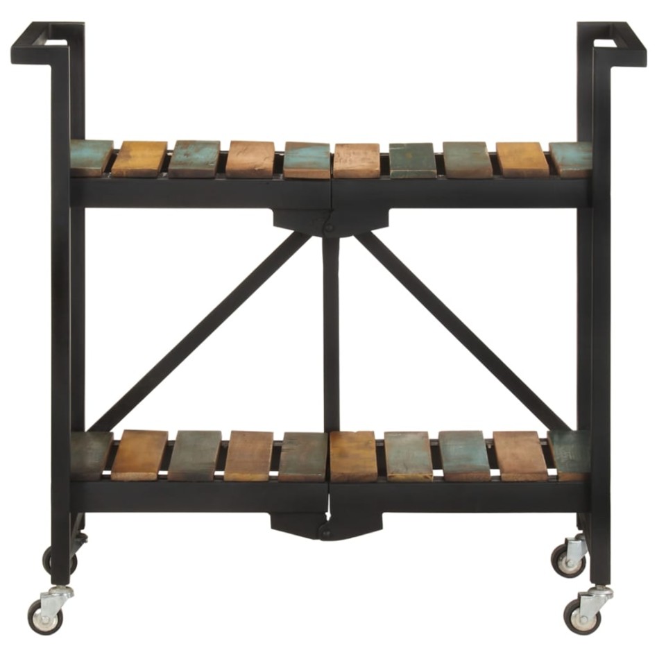 Carrito de cocina de madera maciza reciclada 87x36x81