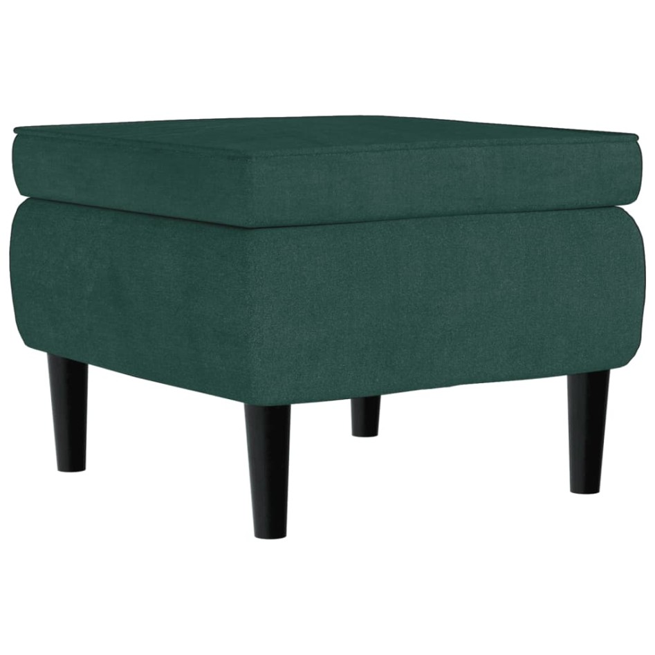 Taburete con patas de madera terciopelo verde