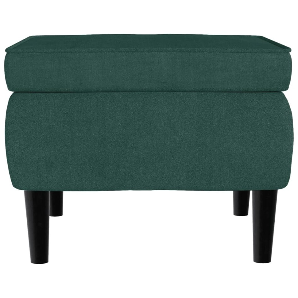 Taburete con patas de madera terciopelo verde