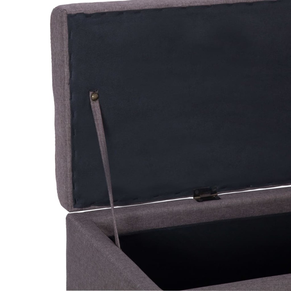 Banco con espacio de almacenaje 116 cm poliéster gris