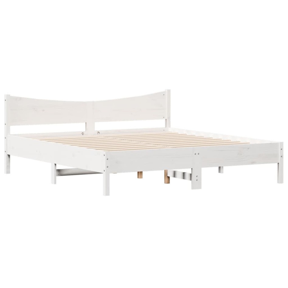 Estructura cama cabecero madera maciza pino blanco 180x200