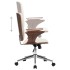 Silla de oficina giratoria cuero sintético madera curva