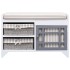 Banco de recibidor de madera de Paulownia blanco 70x33,5x45