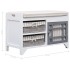 Banco de recibidor de madera de Paulownia blanco 70x33,5x45