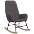Silla mecedora de tela gris