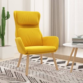 Sillón de relax de terciopelo amarillo
