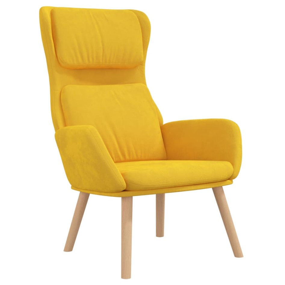 Sillón de relax de terciopelo amarillo