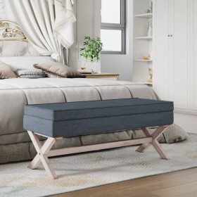 Taburete con almacenaje terciopelo gris oscuro 110x45x49