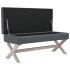 Taburete con almacenaje terciopelo gris oscuro 110x45x49