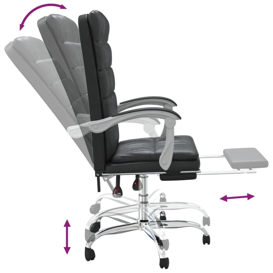 Silla de oficina reclinable cuero sintético