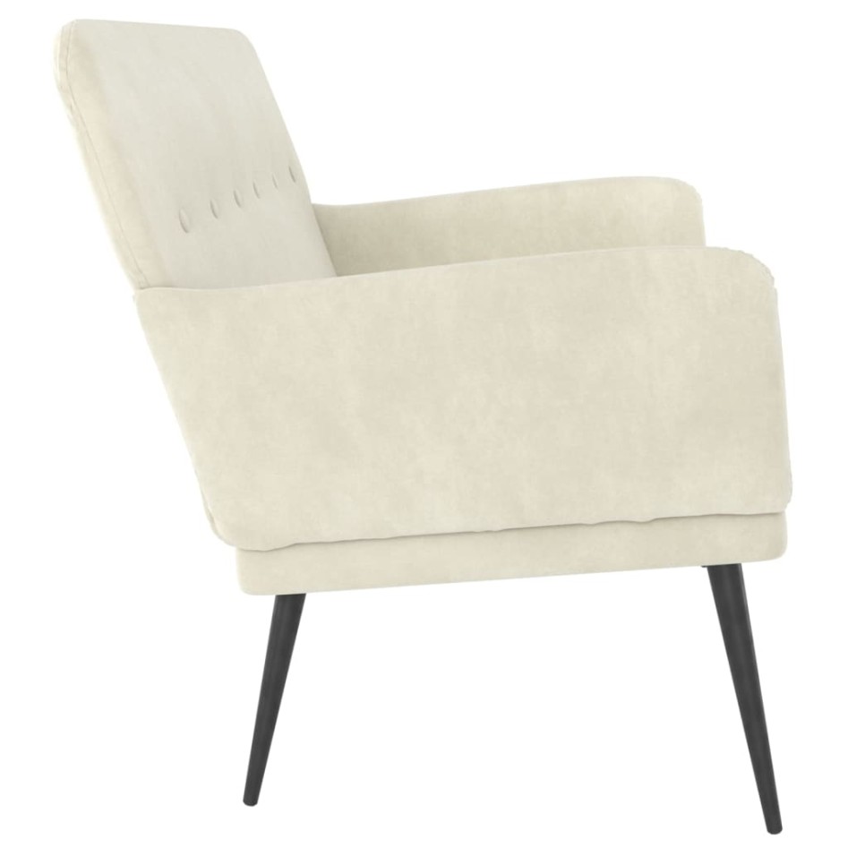 Banco de terciopelo crema 108x79x79