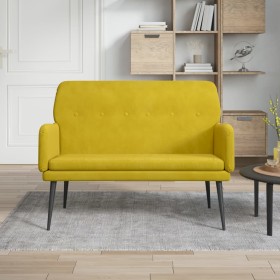 Banco de terciopelo amarillo 108x79x79