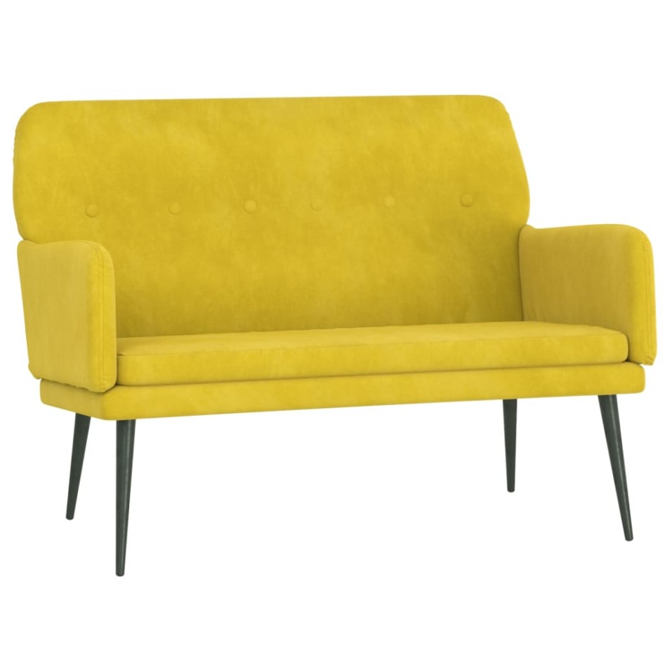 Banco de terciopelo amarillo 108x79x79